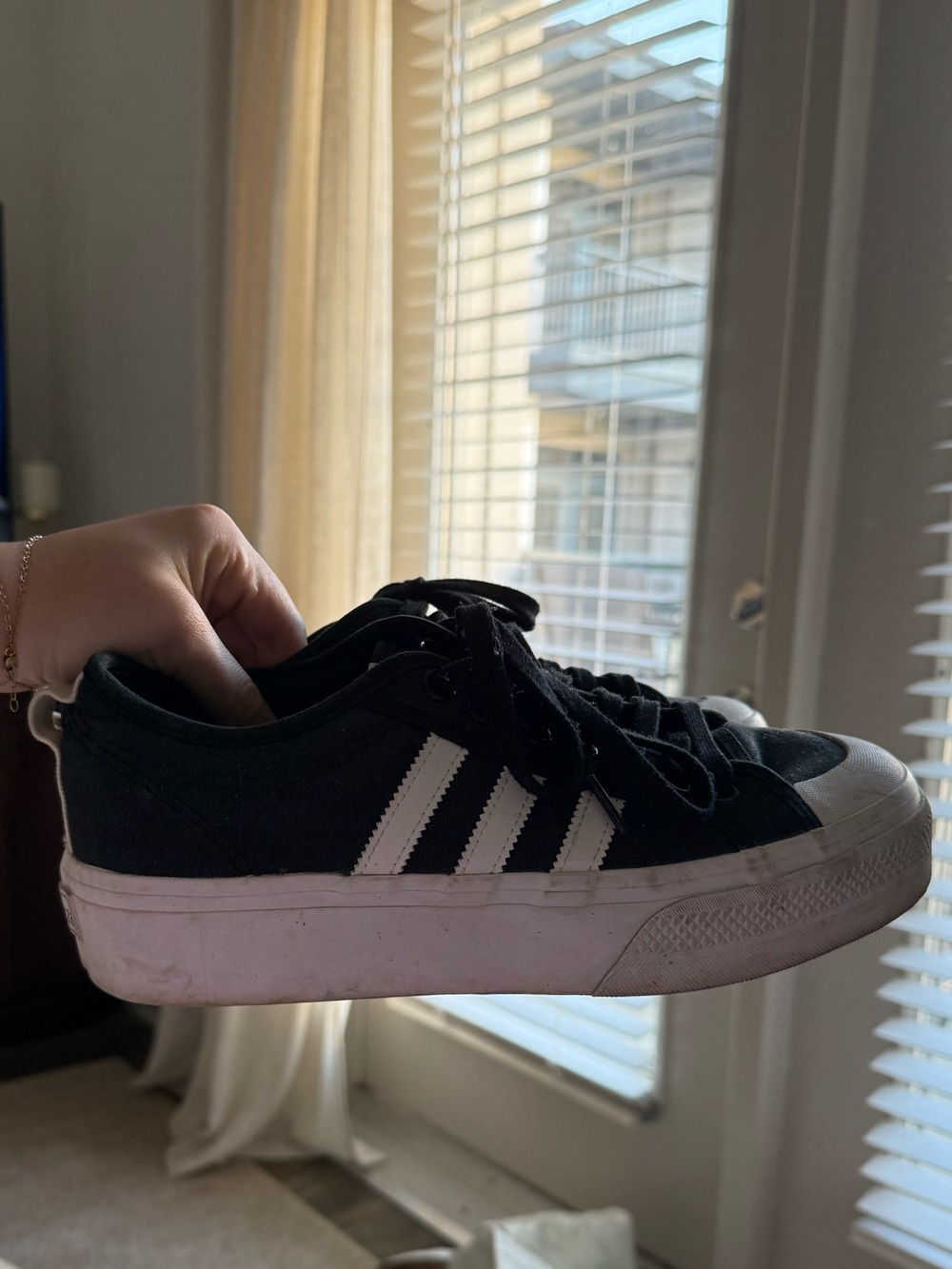 Classic Black Low-Top Canvas Sneakers with White Stripes